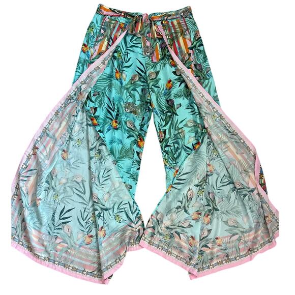 Johnny Was Taina Split Leg‎ Nature Printed Pants Size Medium - Picture 4 of 12